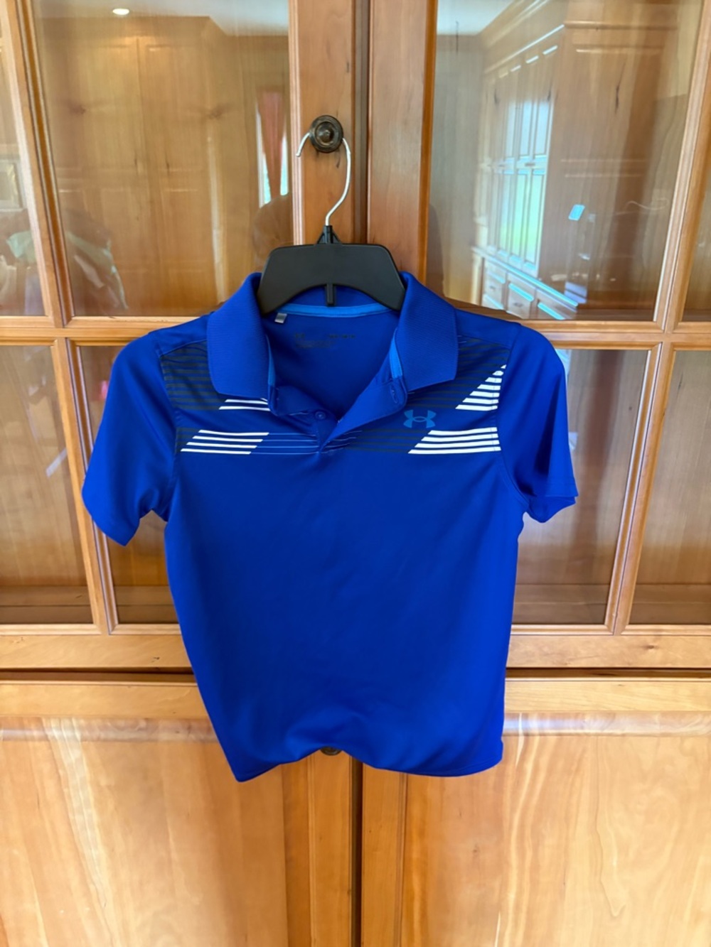 Under Armour Royal Blue Boys' Performance Polo with White Stripes